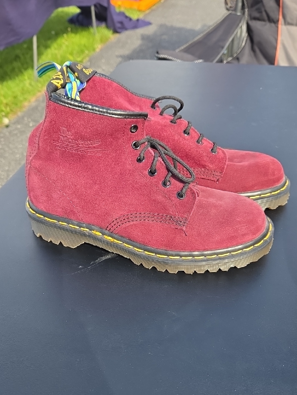 Dr. Martens Burgundy Suede Lace-Up Boots